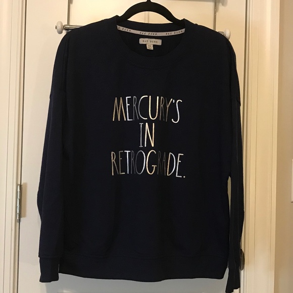 Rae Dunn long sleeve lightweight black “Mercury’s in Retrograde.” sweatshirt (M) - Picture 4 of 14